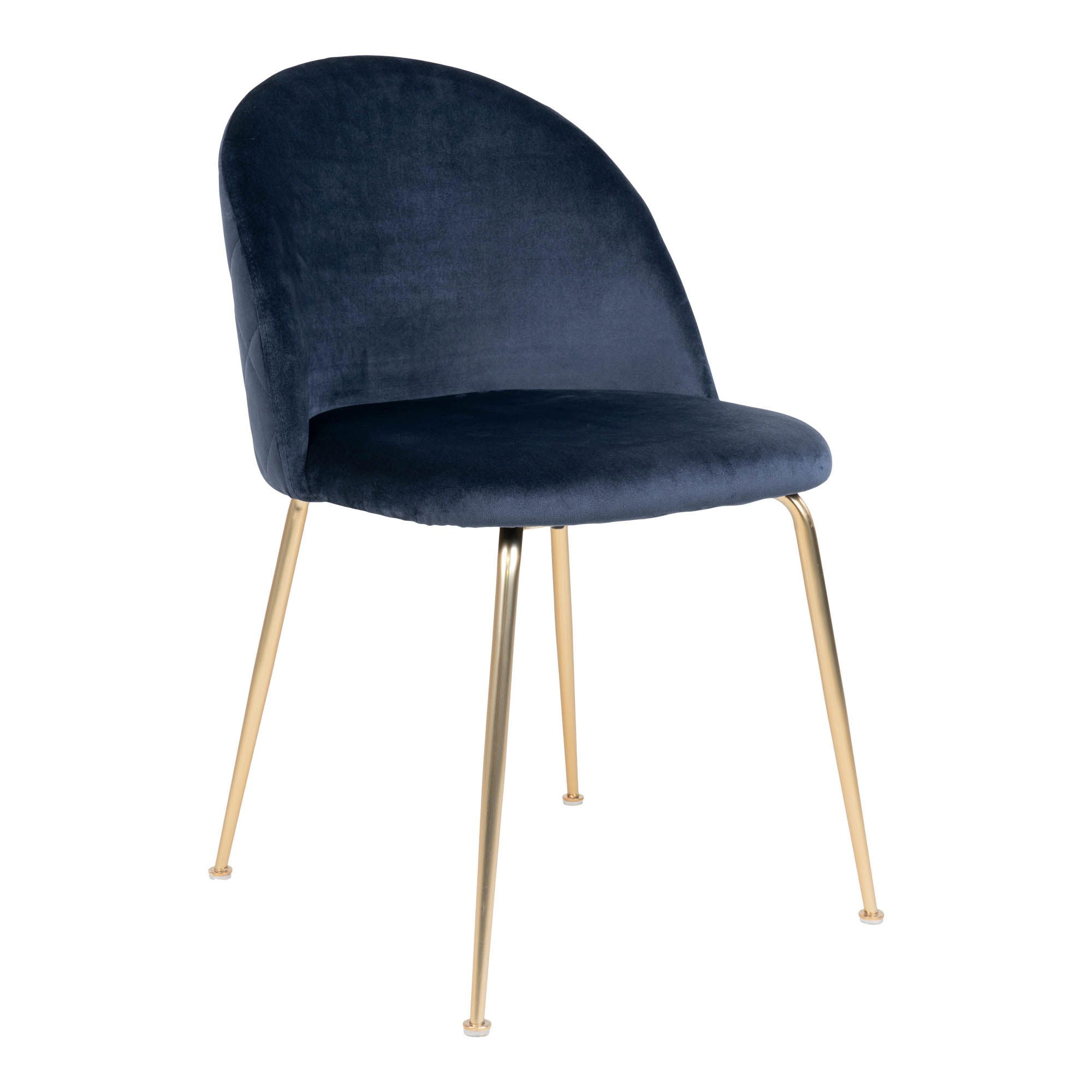 Donkerblauw velvet eetkamerstoel van House Nordic met gouden poten – Geneve model, set van 2, elegant design voor moderne eetkamer.