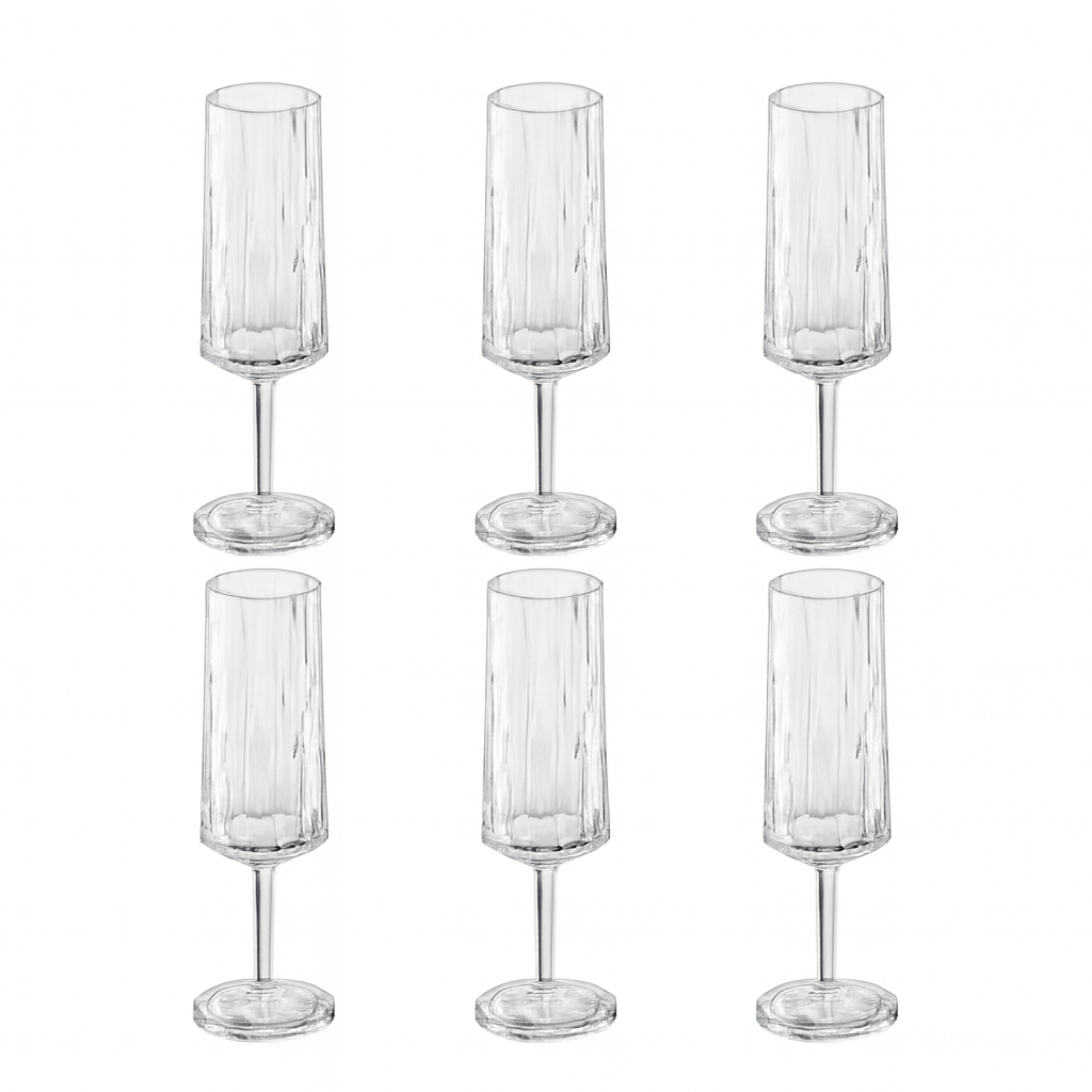 Koziol champagneglazen 100 ml – complete set van 6 – duurzaam en vaatwasserbestendig