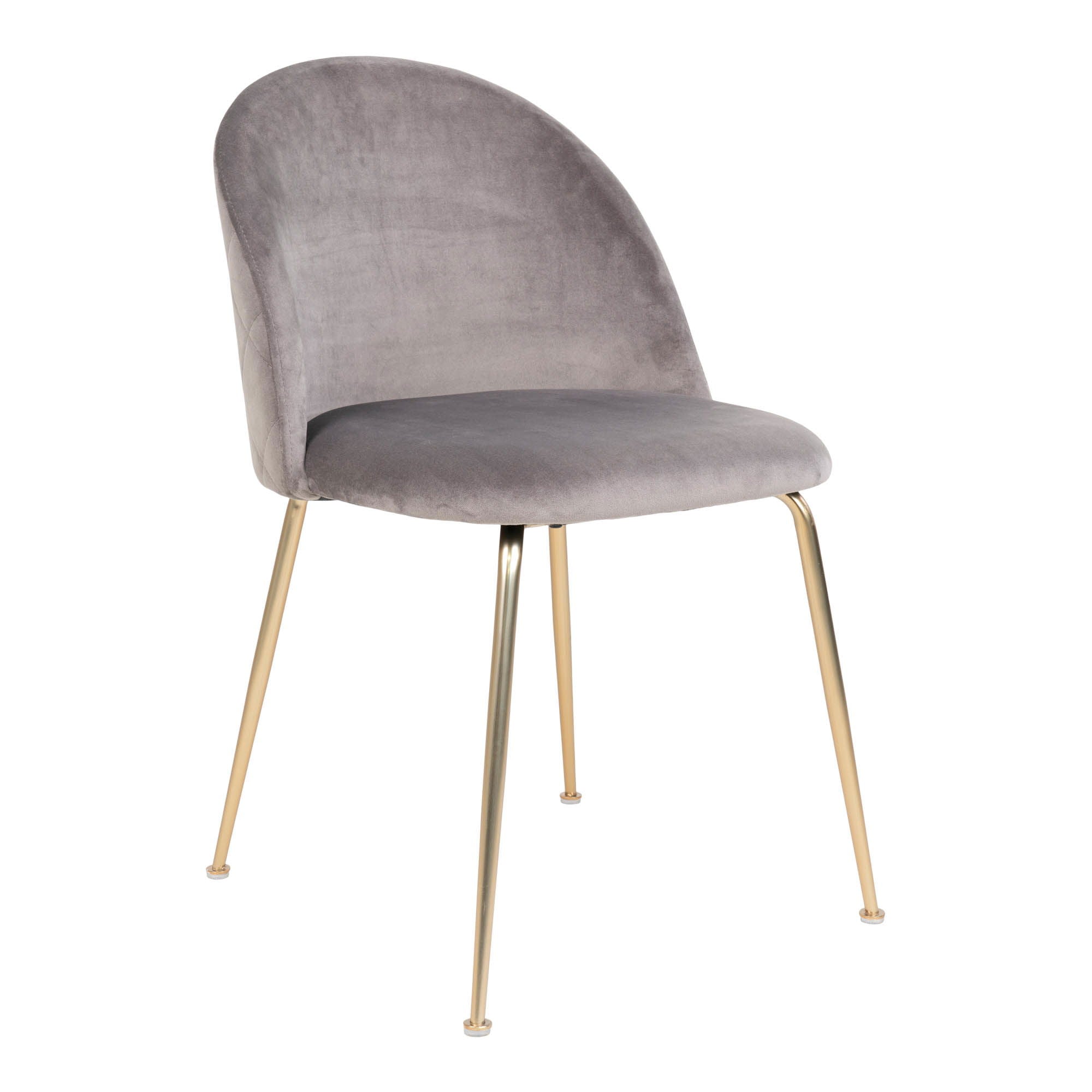 Grijze velvet eetkamerstoel van House Nordic met gouden poten – Geneve model, set van 2, elegant design voor moderne eetkamer.