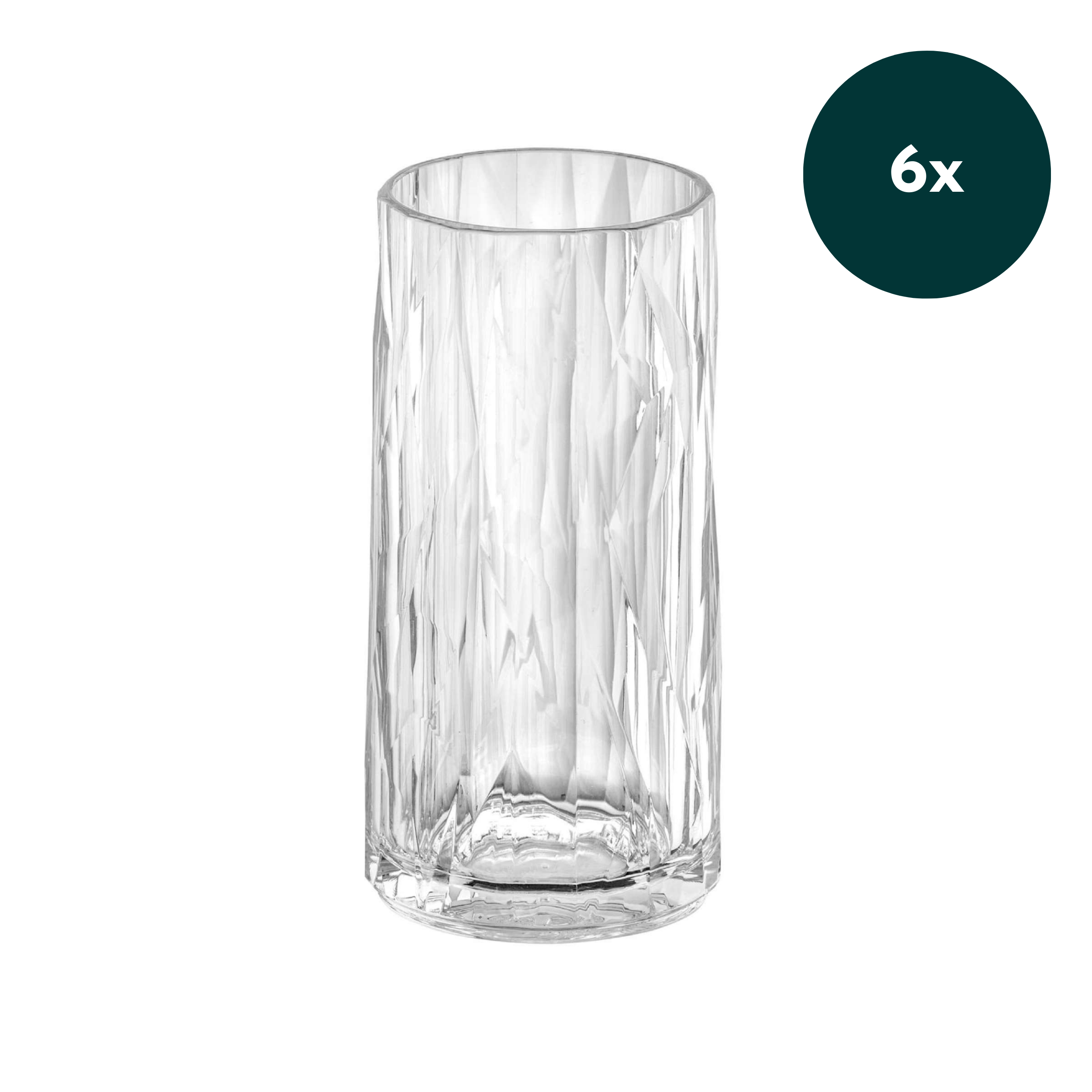 Koziol Superglas Club No. 8 longdrinkglas 300 ml – set van 6, duurzaam & breukvrij.