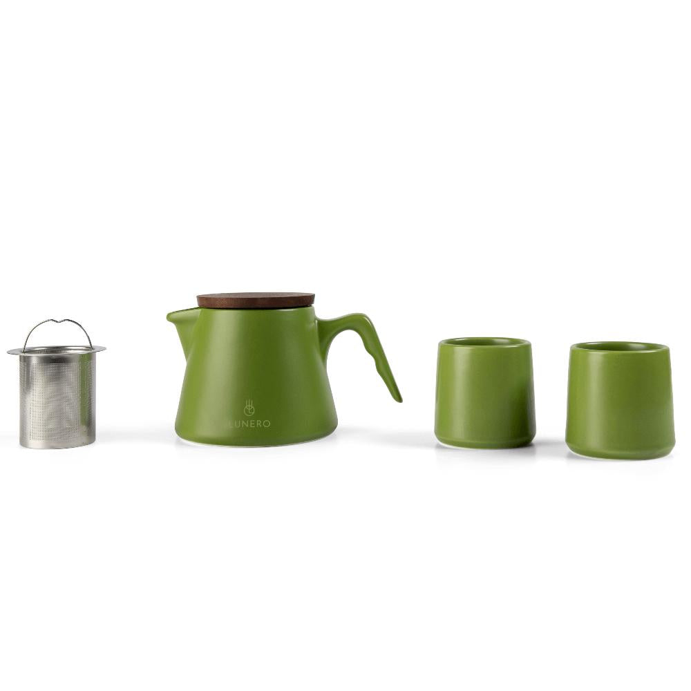 Lunero Design Theeset Groen inclusief theefilter voor losse thee en theezakjes.