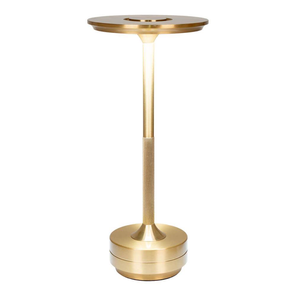 Gouden Lyneham LED tafellamp van House Nordic – productfoto van de draadloze oplaadbare tafellamp op witte achtergrond.