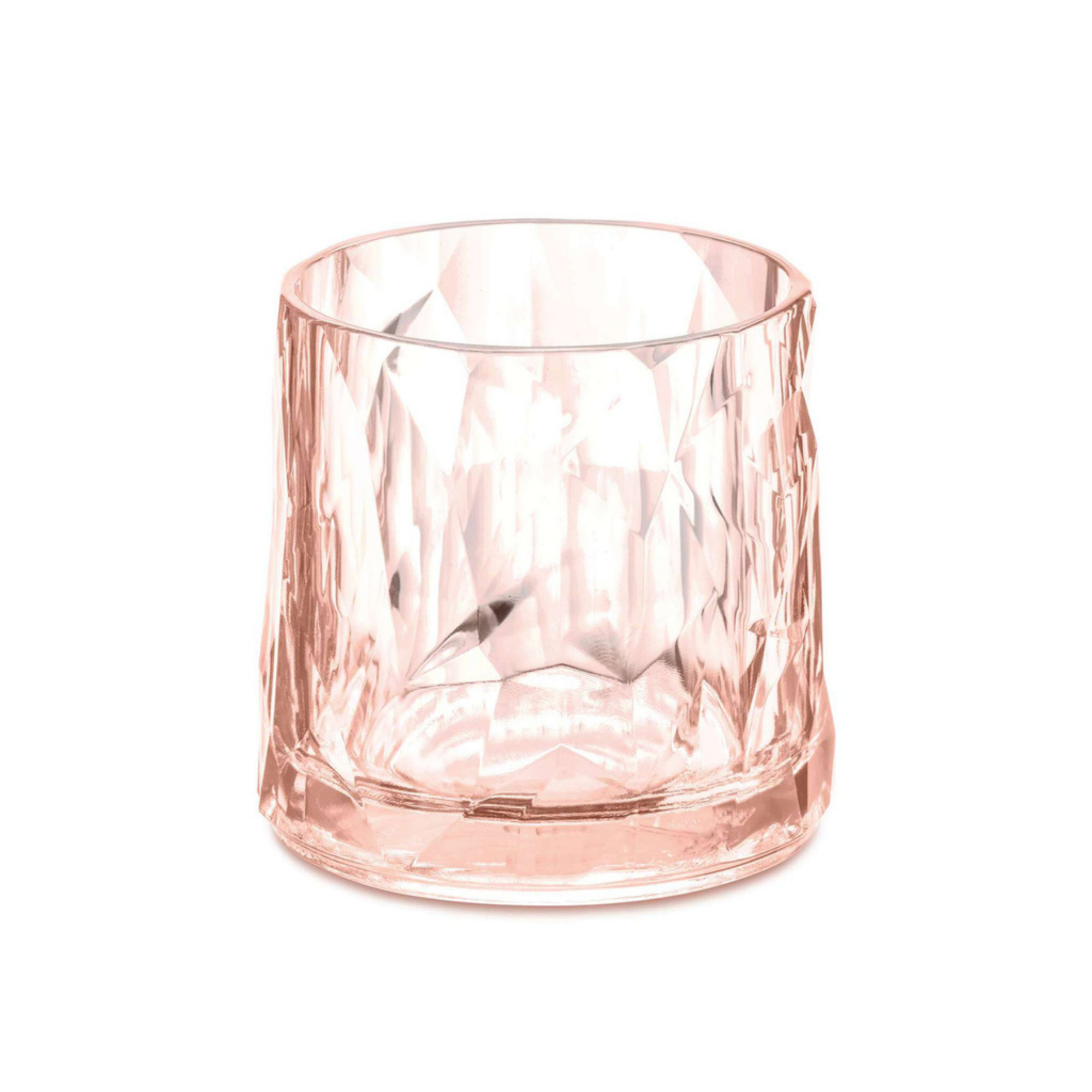 Roze waterglas 250 ml Koziol Club No. 2 – enkel glas met reliëfstructuur, set van 6.