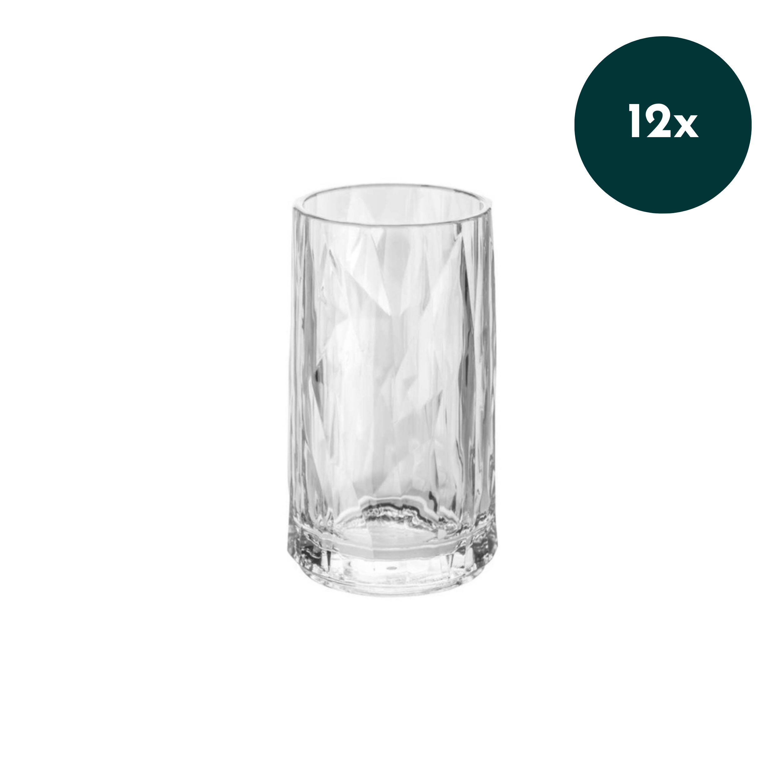 Transparant shotglaasje van 40 ml uit de Koziol Club No. 07 serie, breukvrij en gemaakt van 100% recyclebaar materiaal.